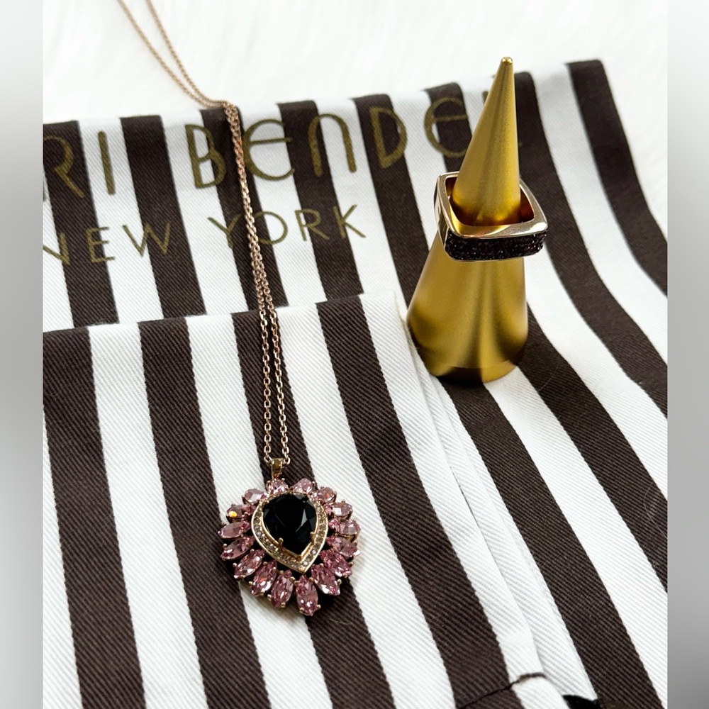 Henri Bendel long pendant necklace and size 8 ring